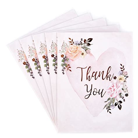 Express your gratitude to your loved ones with personalized thank you cards! Buy Heart & Flowers Thank You Cards - Pack of 12 for GBP 1 ...