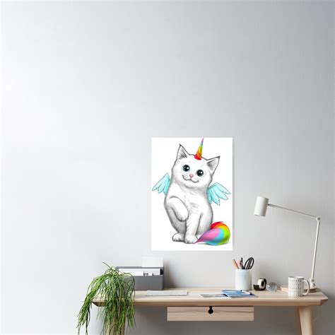 Cat Unicorn Poster For Sale By Nikkor Redbubble