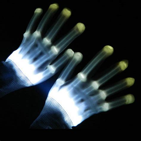 Halloween Xbone Xo Mitt Led Skeletal Gloves White Leds Rave Light Up