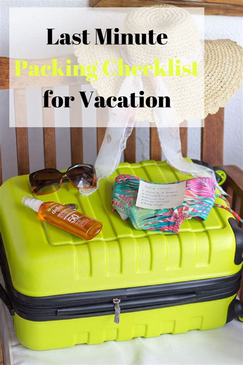 Last Minute Packing Checklist For Vacation
