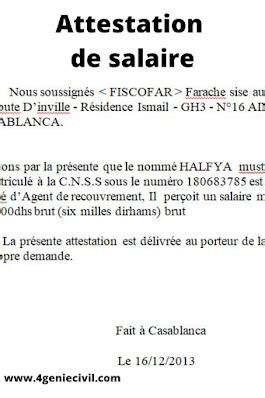 Attestation De Salaire Annuel Pour Un Salari Mod Le De Lettre Gratuit