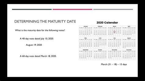 Determing The Maturity Date And Maturity Value Of A Note Youtube
