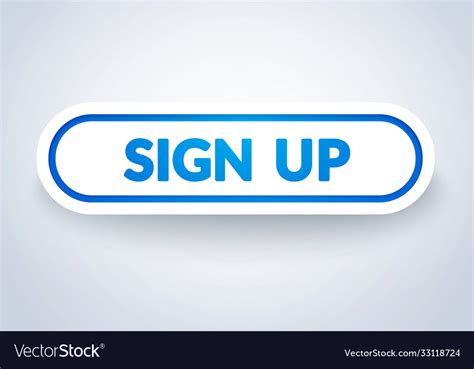 Modern Sign Up Button With 3d Effect Royalty Free Vector