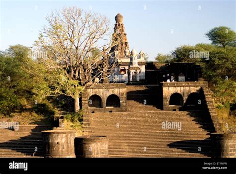 old shiva shankar temple and ghat near krishna river at mahuli sangamehvar near satara city