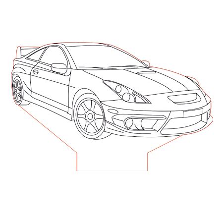 Toyota Celica D Illusion Lamp Plan Vector File For Laser And CNC Bee Studio