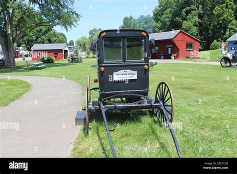 Lancaster - PA / July 20, 2023, Old Amish village, Amish house and farm