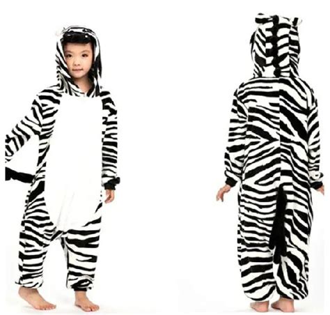 Kids Animal 85 125cm Zebra Onesie Boys Girls Children Pyjamas Cosplay