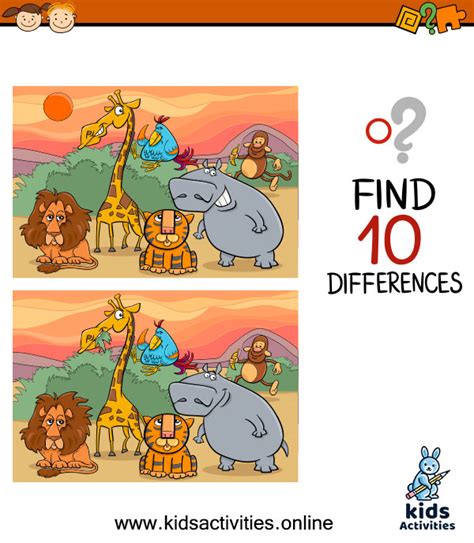 Spot The 10 Differences Between The Two Pictures Kids Activities Riset