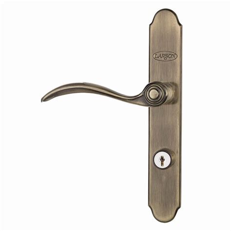 Larson Quickfit Antique Brass Lockable Storm Door Matching Handleset In