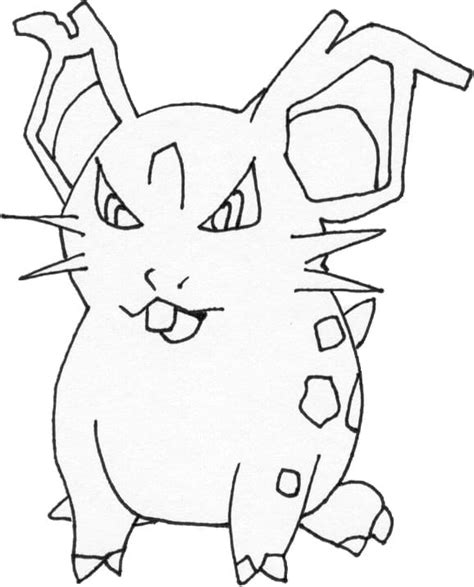 Nidoranf Gen 1 Pokemon Coloring Page Free Printable Coloring Pages