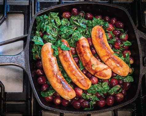 Gluten Free Italian Sausages With Grapes And Greens Gluten Free And More
