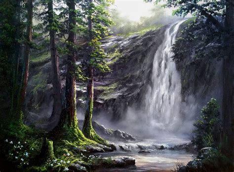 Misty Forest Waterfall By Kevin Hill Check Out My Channel On Youtube