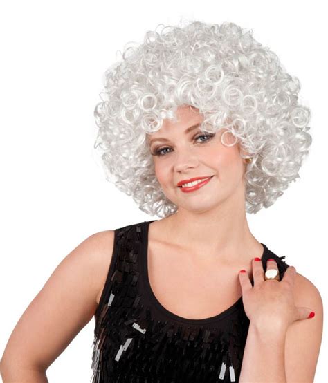 Snb Big White Afro Wig Curly Hair Clown Circus Disco Diva Unisex Retro Fancy Dress Buy Snb Big