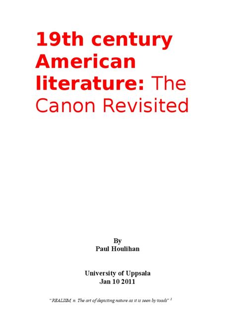 19th Century American Literature The Canon Revisited Bartleby The