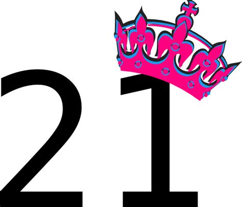 Pink Tilted Tiara And Number 21 Clip Art At Vector Clip Art