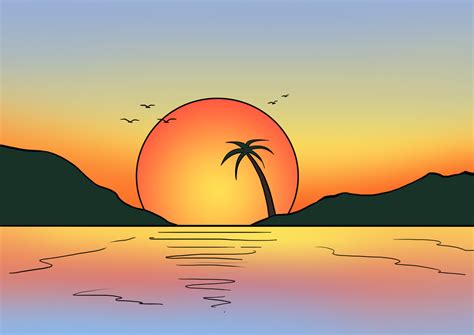I tried to draw a cool desert sunset. Easy Drawing Guides on Twitter: "Learn to draw a great ...