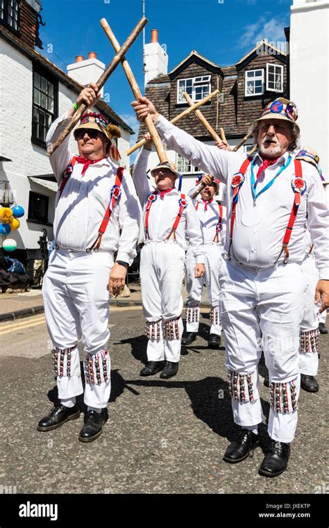 Traditional English Morris Men From Hartley Morris Dancers Outside Of