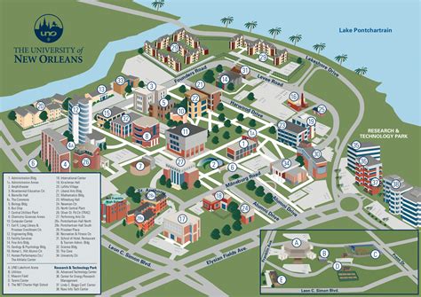Campus Map The University Of New Orleans