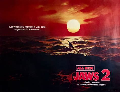 Original Jaws 2 Movie Poster Steven Spielberg Great White Shark