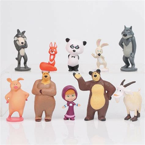 10 Pcs Masha And The Bear Action Figures