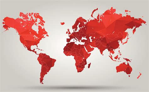 Triangle Red World Map Stock Illustration Download Image Now Istock