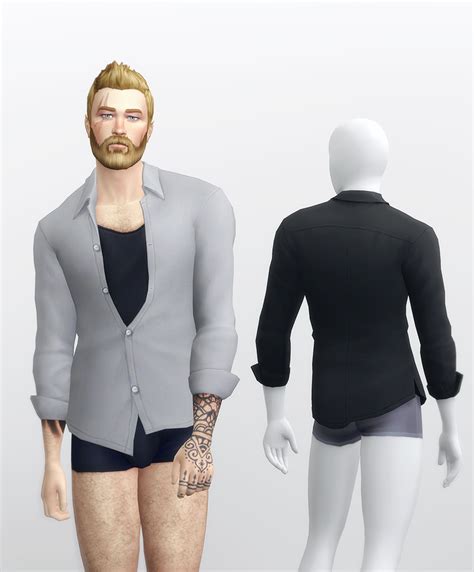 Hunky Open Shirt With T Shirt 2017 The Sims 4 Create A Sim Curseforge