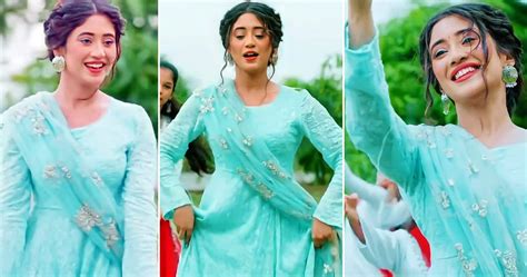 Shivangi Joshi Looks Dreamy In A Sky Blue Anarkali As She Dances In Yeh