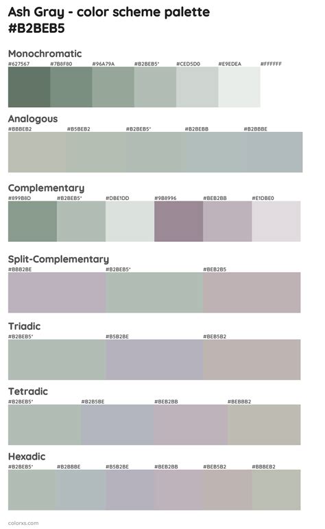 Ash Gray Color Palettes And Color Scheme Combinations