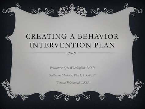 Ppt Creating A Behavior Intervention Plan Powerpoint