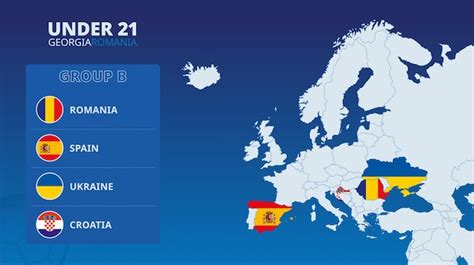 Mapa da Europa mapas marcados dos países participantes do grupo B