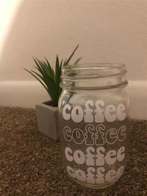 Coffee Smooth 16 Oz Mason Jar Iced Coffee Minimalist Design Etsy