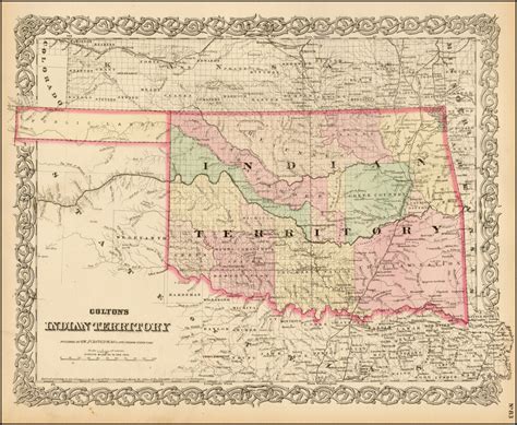 Coltons Indian Territory Barry Lawrence Ruderman Antique Maps Inc