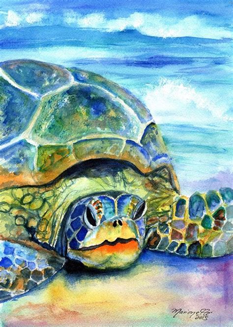 Kauai Sea Turtle X Giclee Art Print Hawaiian By Kauaiartist Sea