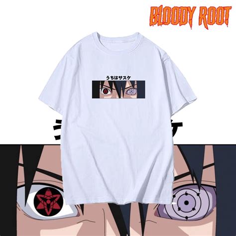 Jual Kaos Uchiha Sasuke Putih T Shirt Anime Sasuke Retsuden