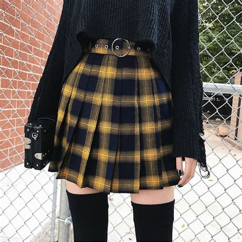 Pin By On Clothing Plaid Skirt Outfit Plaid Mini Skirt