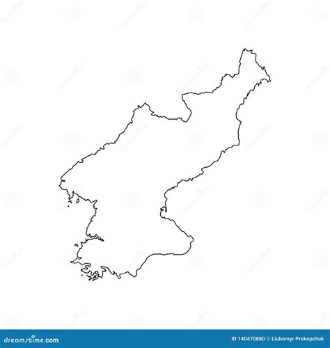 Freehand North And South Korea Map Sketch On White Background Stock
