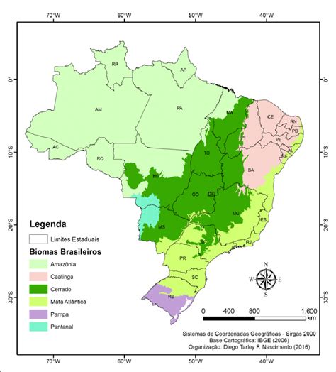 Biomas Brasileiros Com Destaque Para A Localiza O Geogr Fica Do Download Scientific Diagram