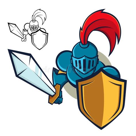 Knight With Shield And Sword Stock Vector Illustration Of Soldier