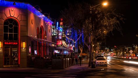 Nightclub Strip On Santa Monica Boulevard In West Hollywood California