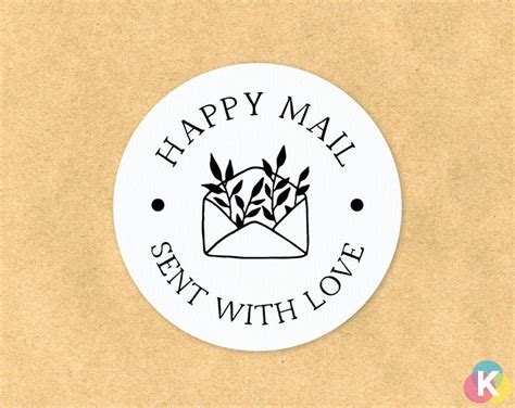 Happy Mail Stickers Sent With Love Stickers Botanical Etsy