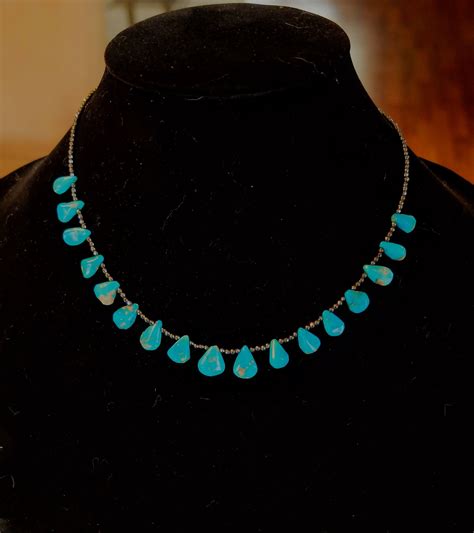 Sleeping Beauty Turquoise Briolette Necklace Gemstone Etsy