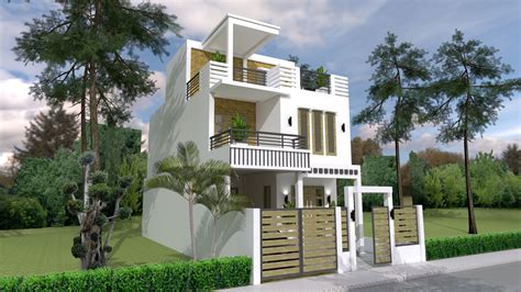 Sketchup Home Design Plan 7x15m With 3 Bedrooms Samphoascom