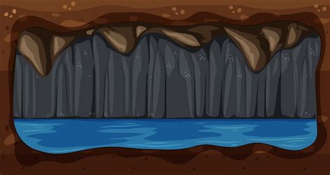 Un Vector De Cueva De Agua Subterránea Oscura 369927 Vector En Vecteezy