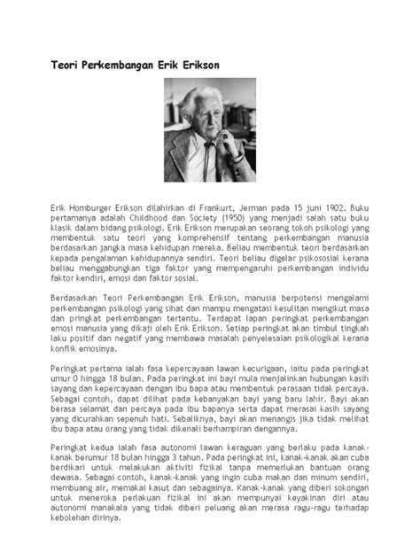 Teori Perkembangan Erik Erikson Pdf