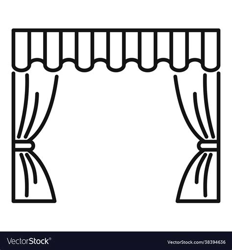 Theater Curtain Icon Outline Opera Stage Vector Image