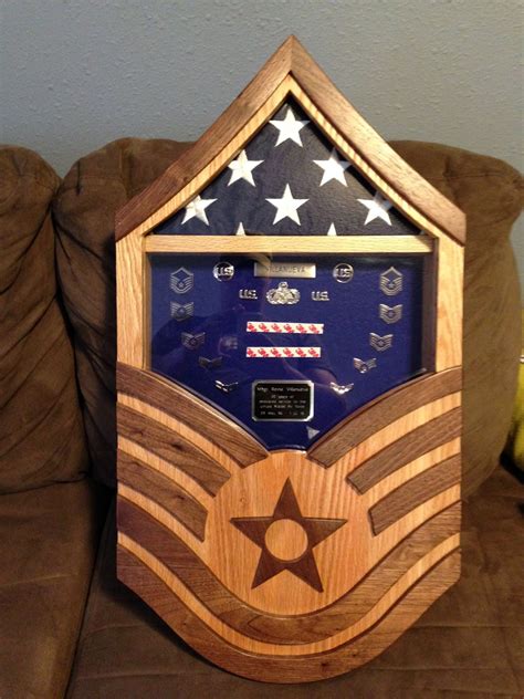 Handmade Air Force Master Sergeant Shadow Box By Stars And Stripes