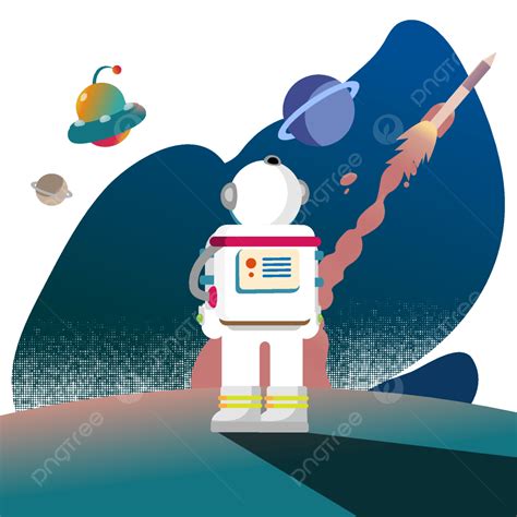 Looking Forward Vector Art Png Astronauts Look Up At The Stars And