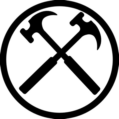 Crossed Hammers Bw 100x100 Clip Art At Vector Clip Art