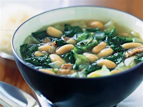 I have not made this particular recipe yet but my mom has made this for years as have i and it is a favorite. Escarole and White Bean Soup Recipe - Sunset Magazine