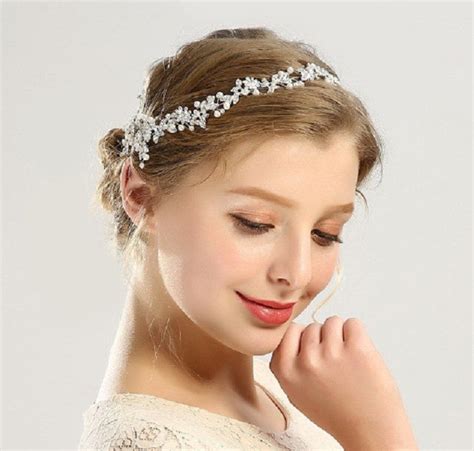 divine bridal headband gold rose gold or silver bridal etsy rose gold tiara beautiful